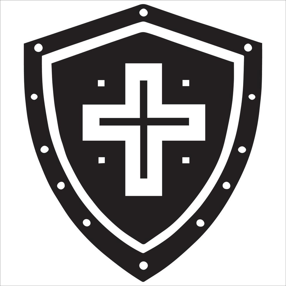 Guardian Shield Silhouette Design vector