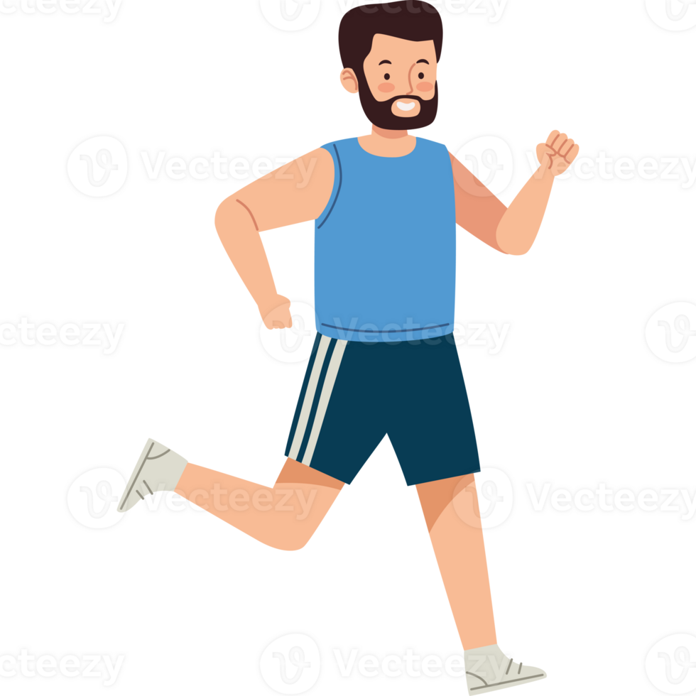 A man is running in a cartoon style icon png