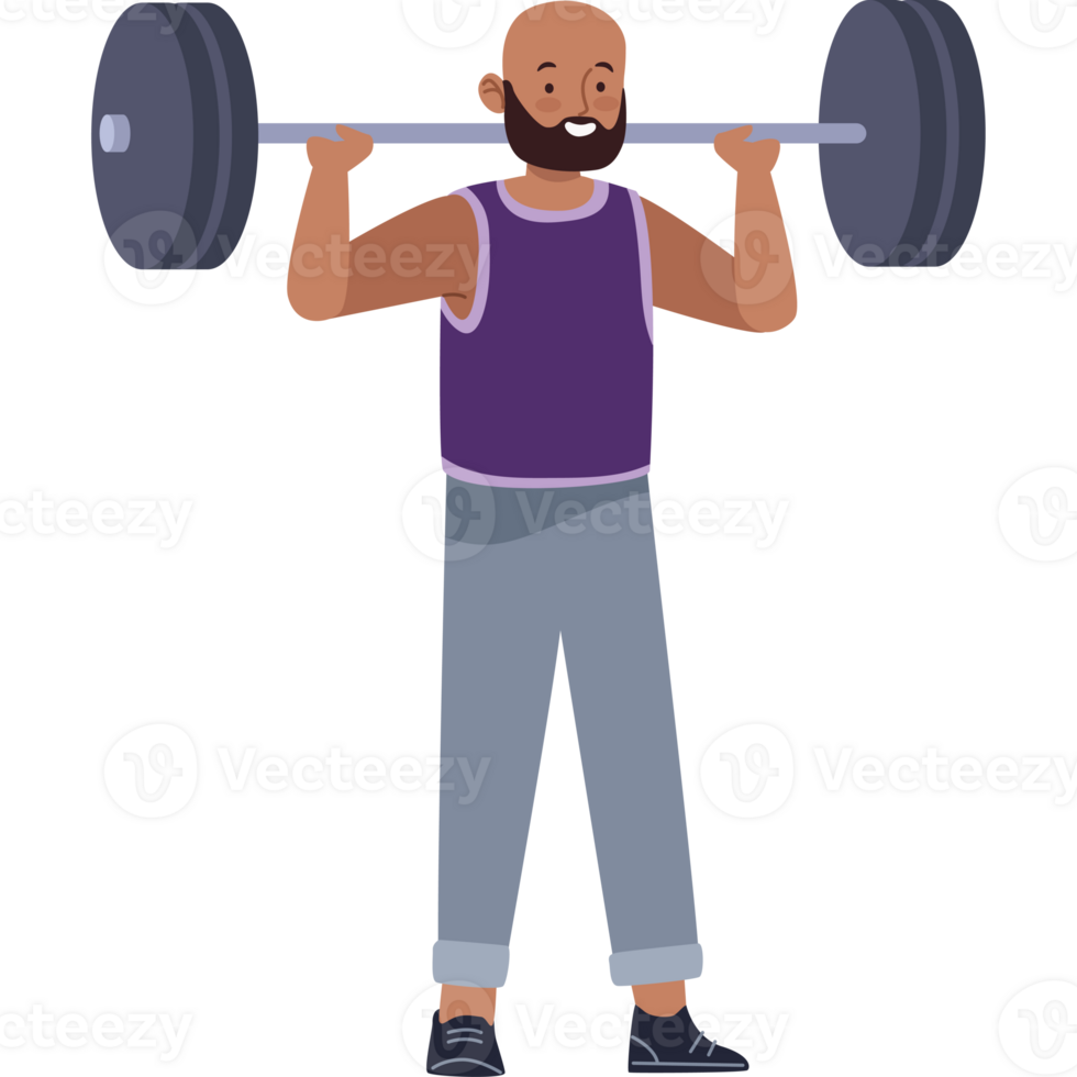 A man is lifting a barbell icon png