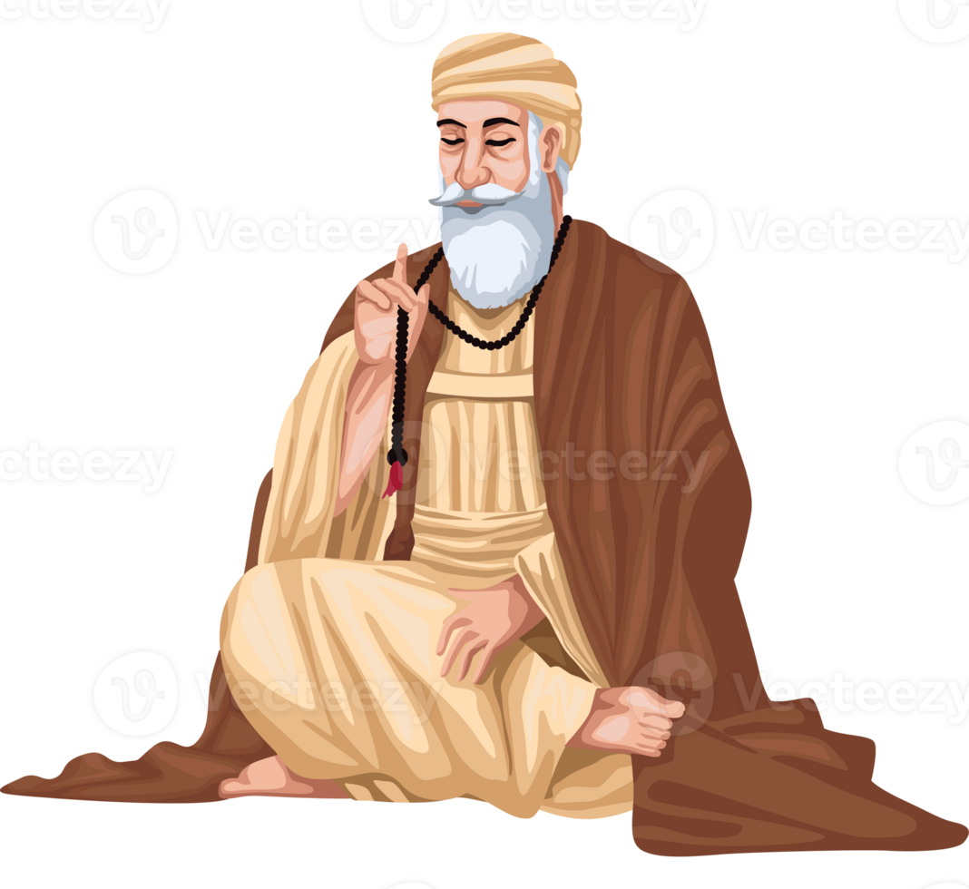 guru nanak jayanti saint illustration isolated png