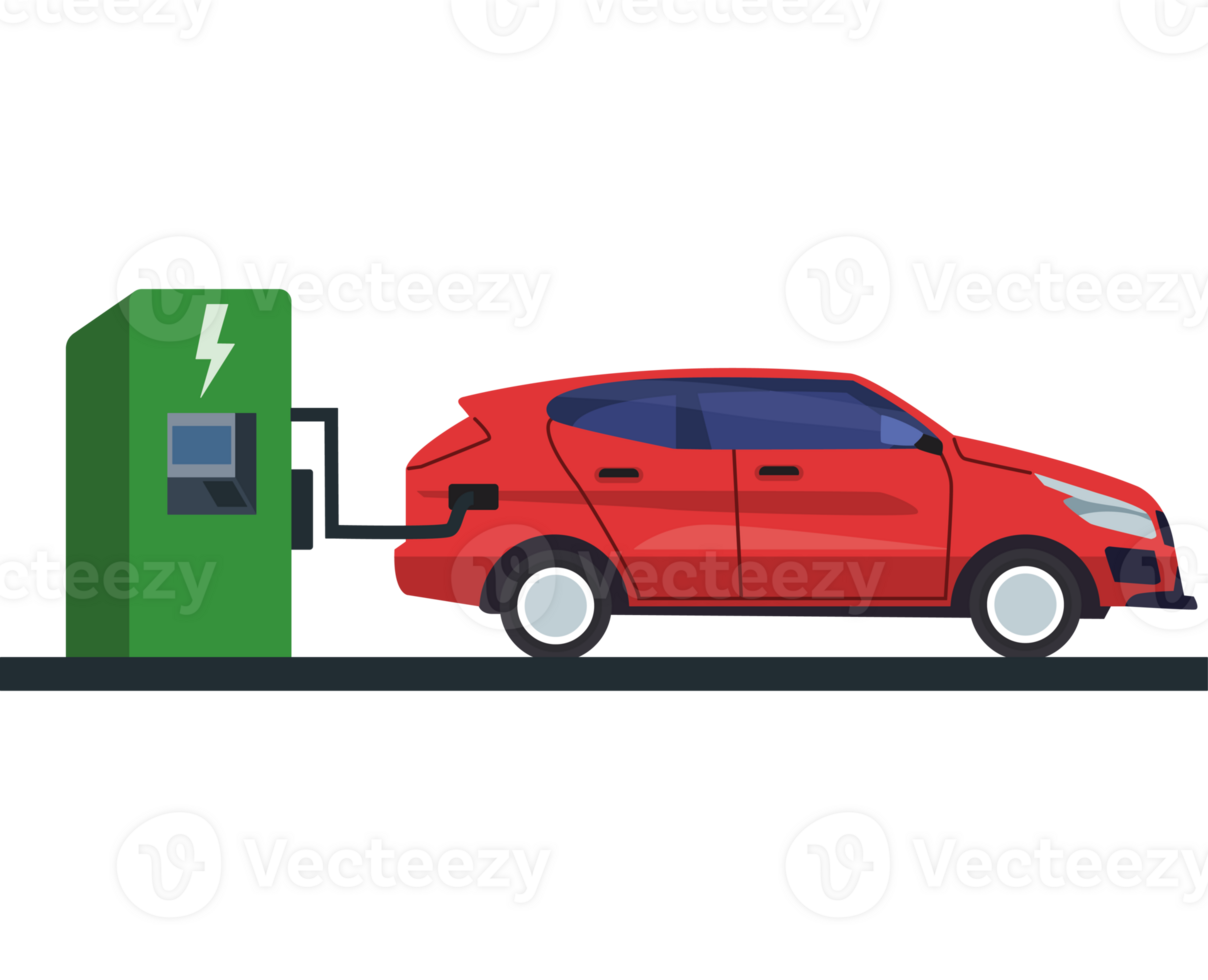 Electric car charging icon isolated png