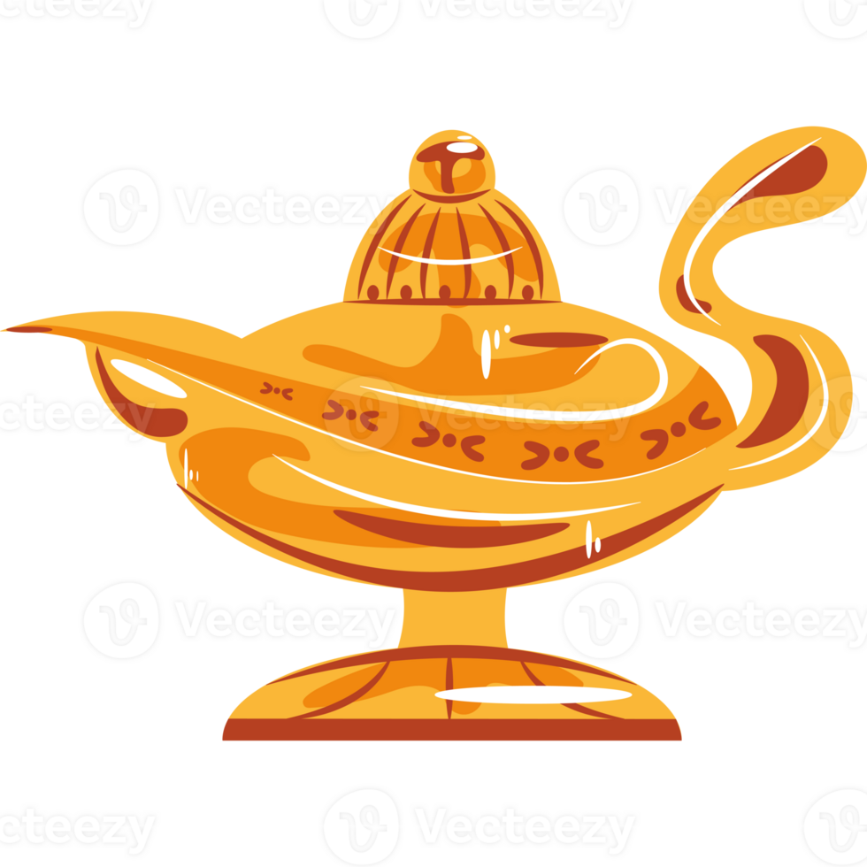magic genie lamp treasure icon isolated png