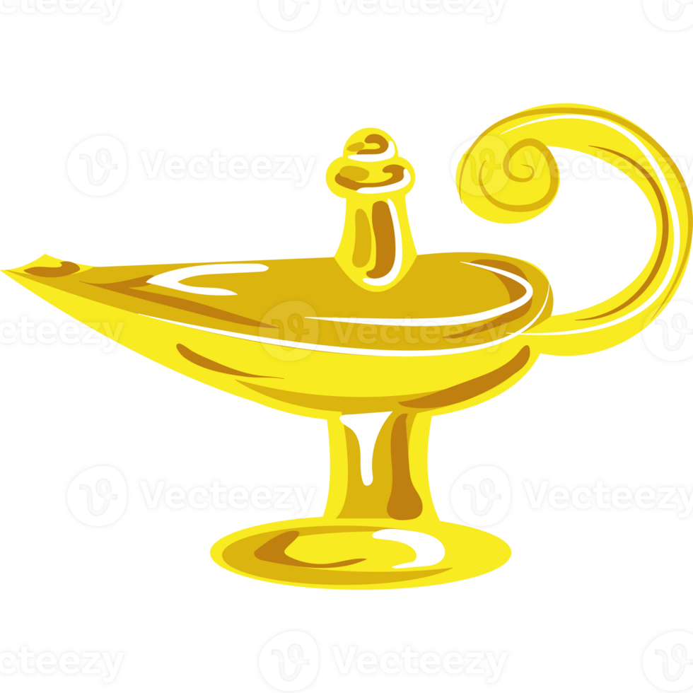 magic genie lamp ancient icon isolated png