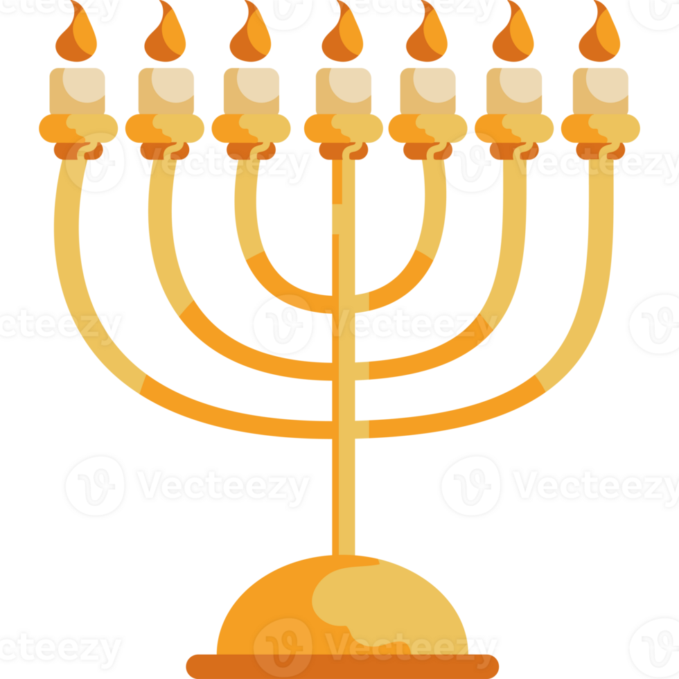 yom kippur menorah candles isolated icon png