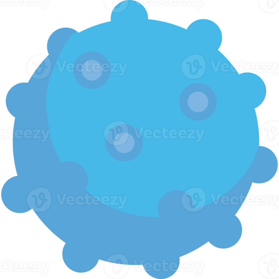 A blue virus with a circle isolated icon png