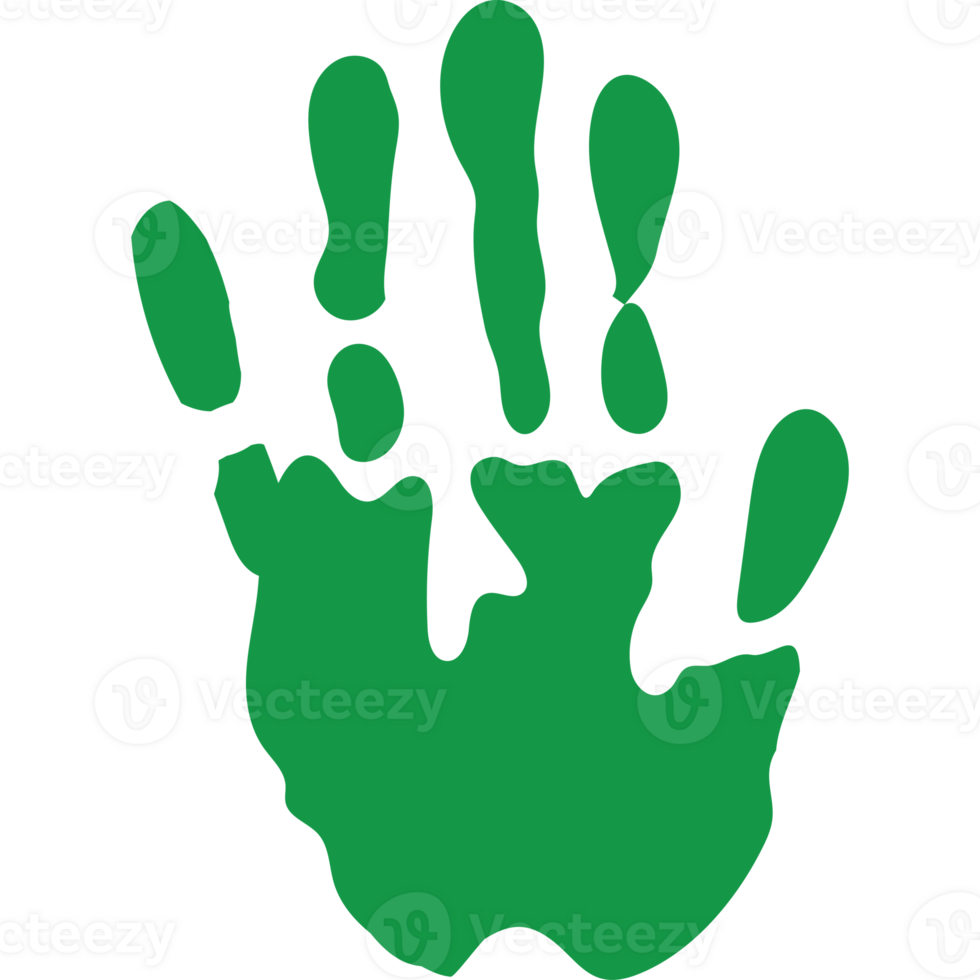 A green hand print isolated icon png