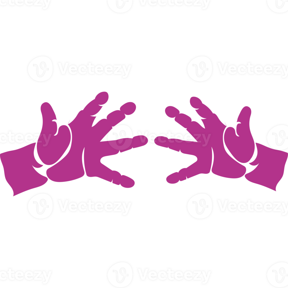 Two hands with purple isolated icon png