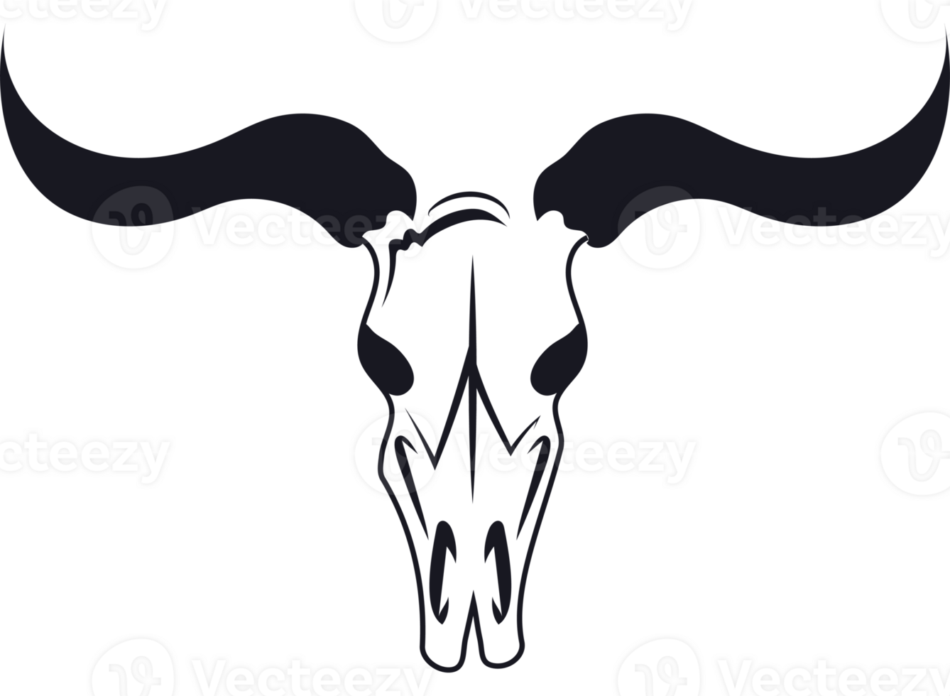 cowboy hand draw bull skull isolated icon png