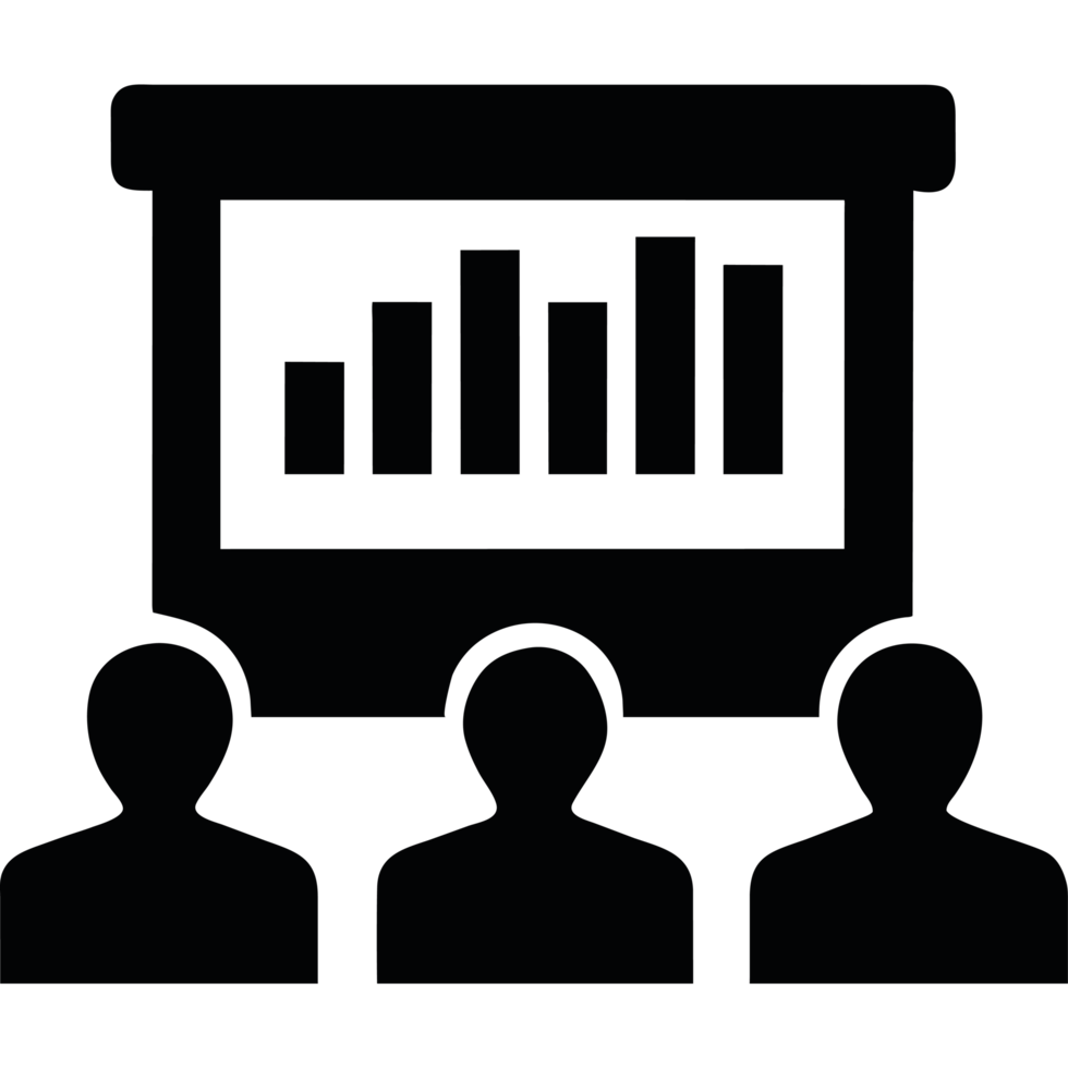 business icon with chart isolated png