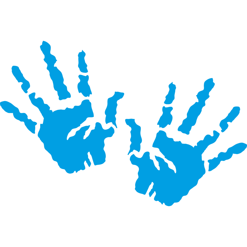 handprint paint colors blue isolated png