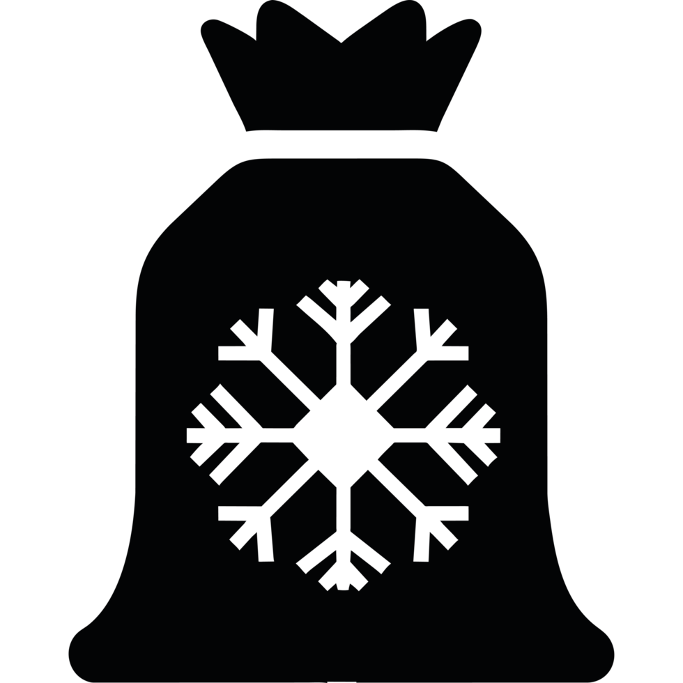 bag with snowflake icon isolated png