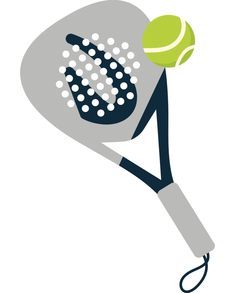 padel tennis racket and ball isolated png