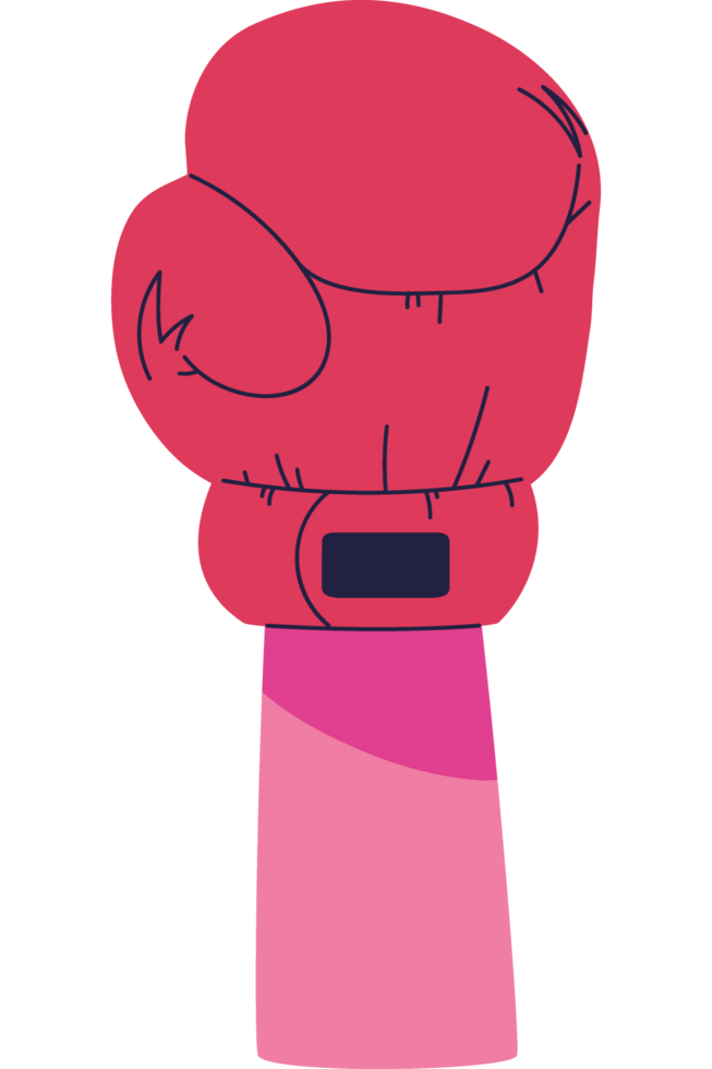 A pink boxing glove with a black background png