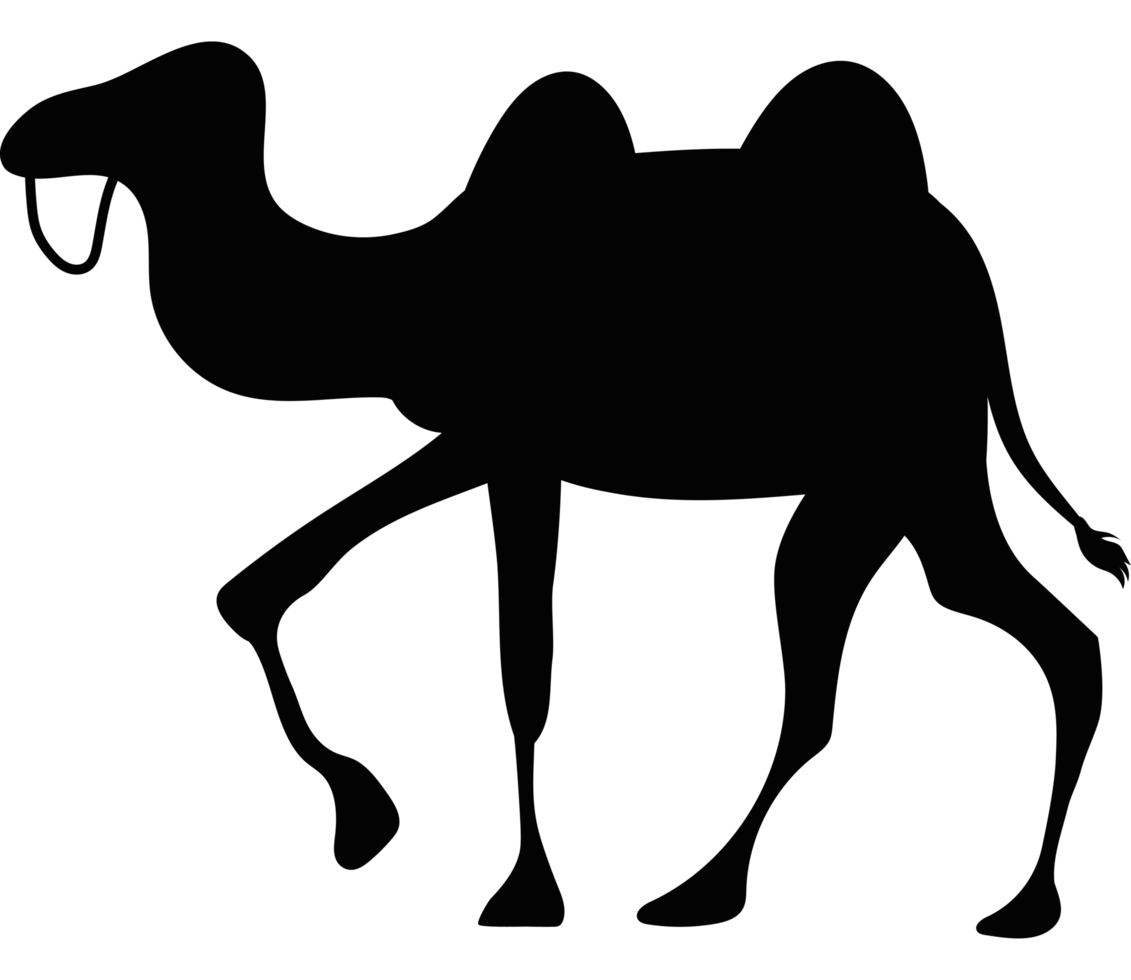 A camel is silhouetted icon png