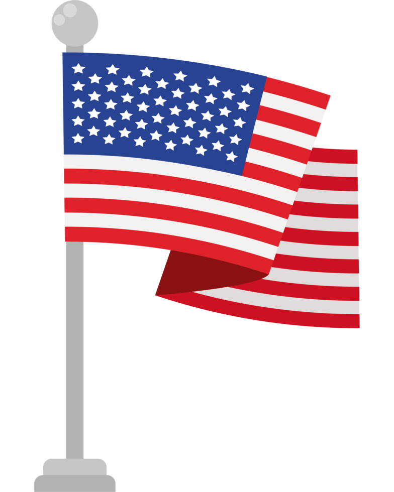 presidents day flag in pole illustration png