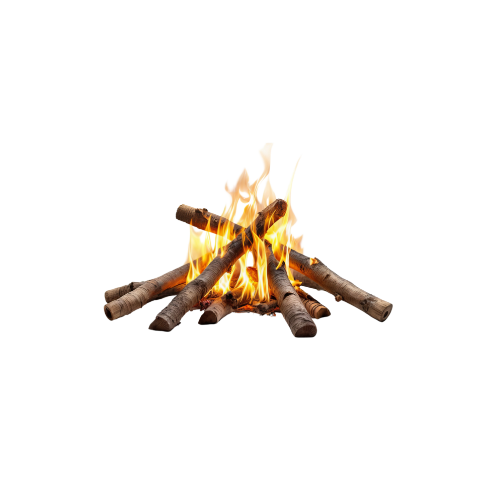 A fire with logs on a black background png