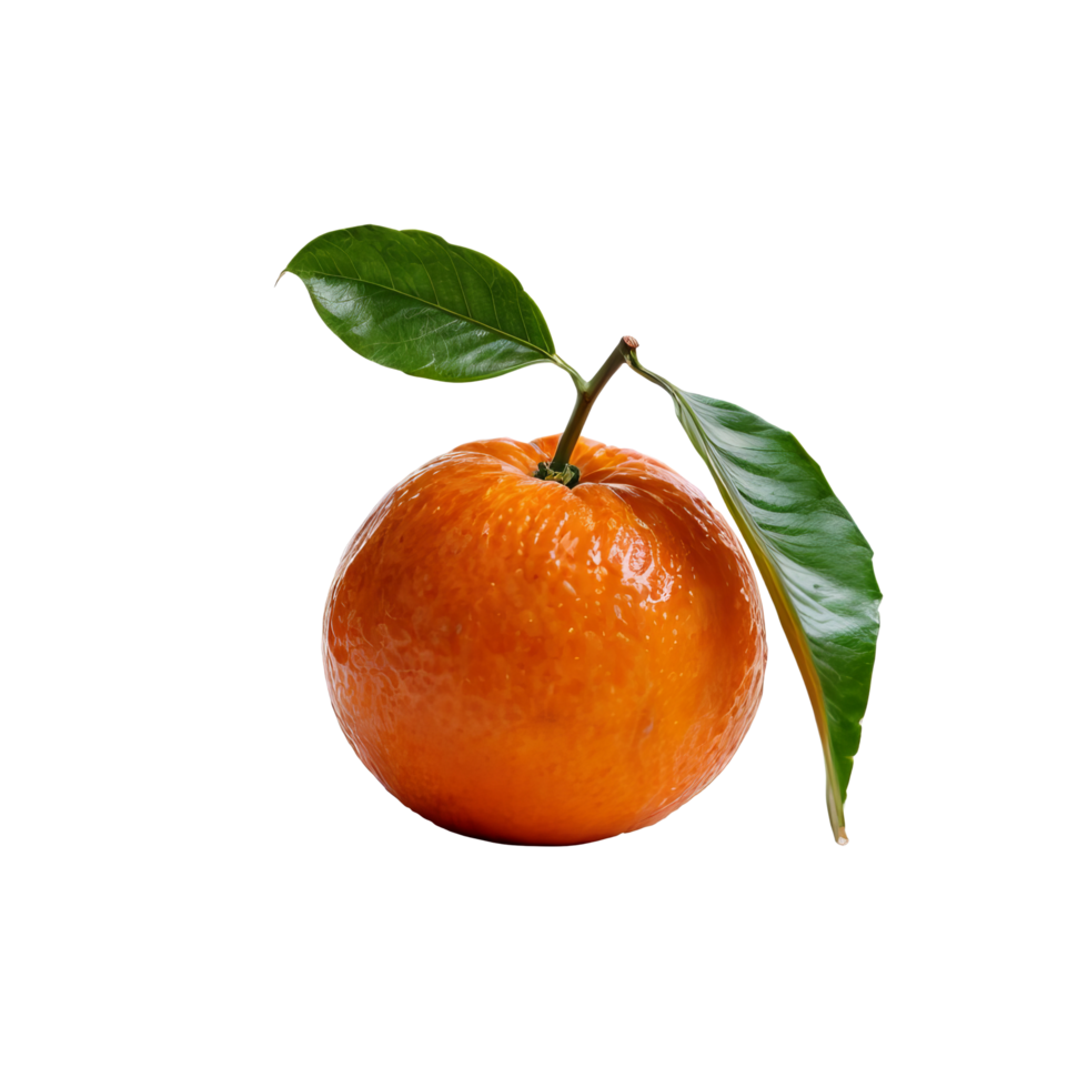 An orange with a leaf on it png