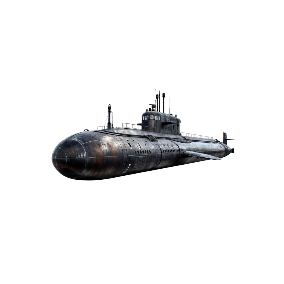 A submarine is shown in the dark png
