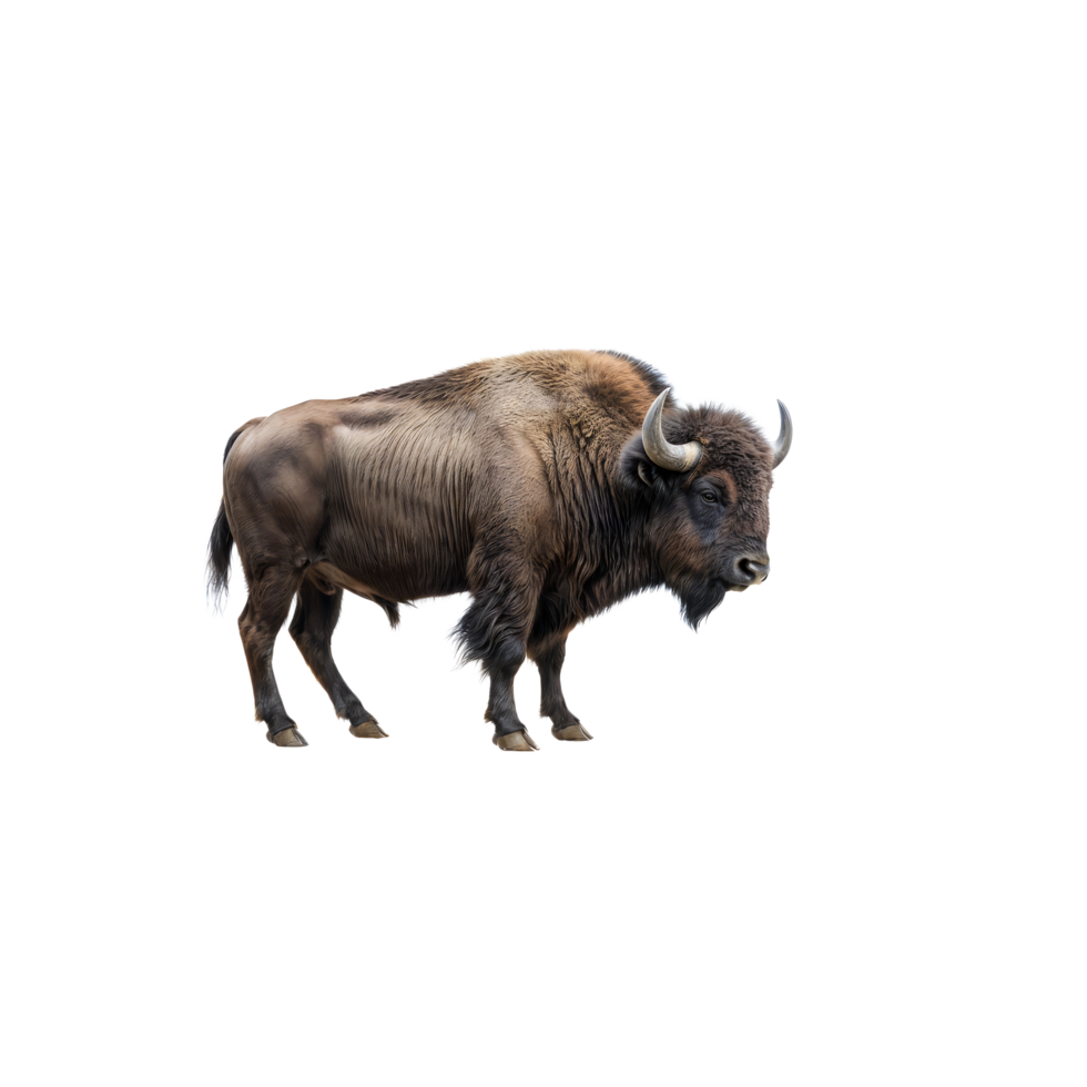 A bison is standing on a black background png