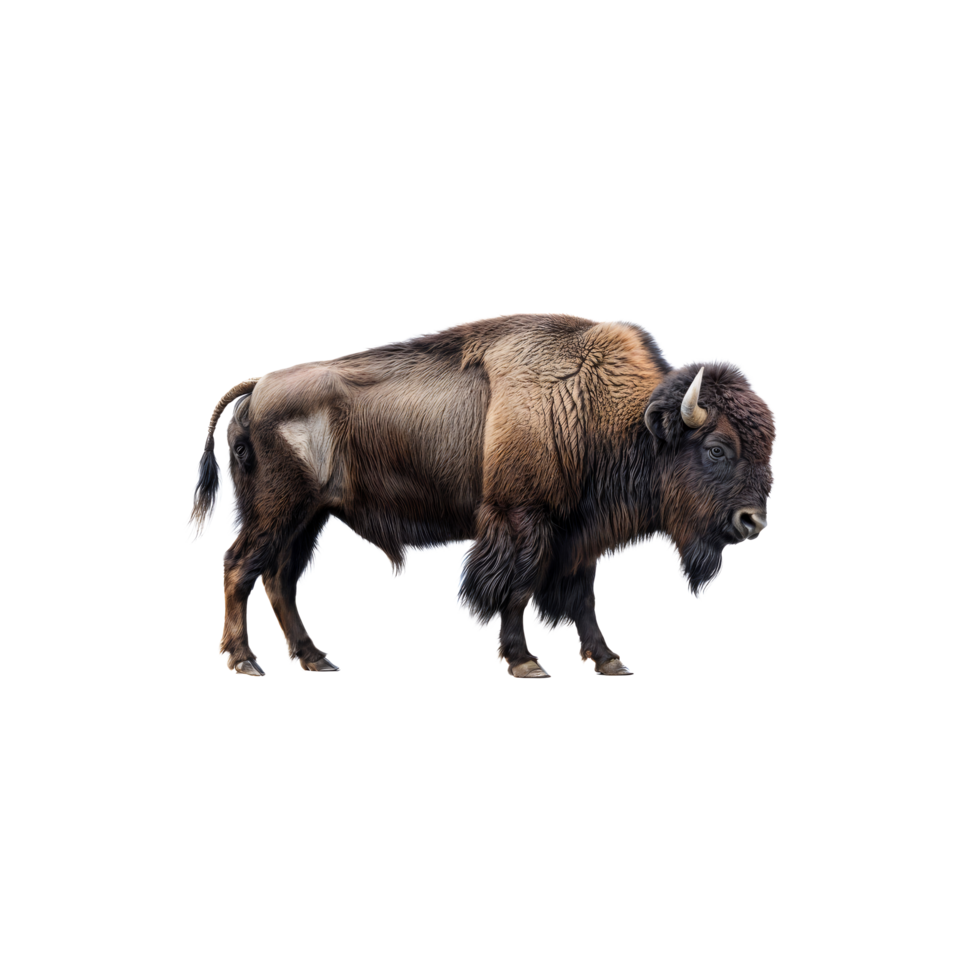 A bison is standing on a black background png