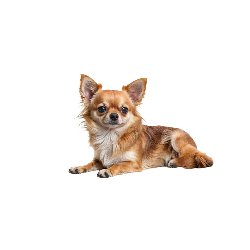 A small dog is sitting on a black background png