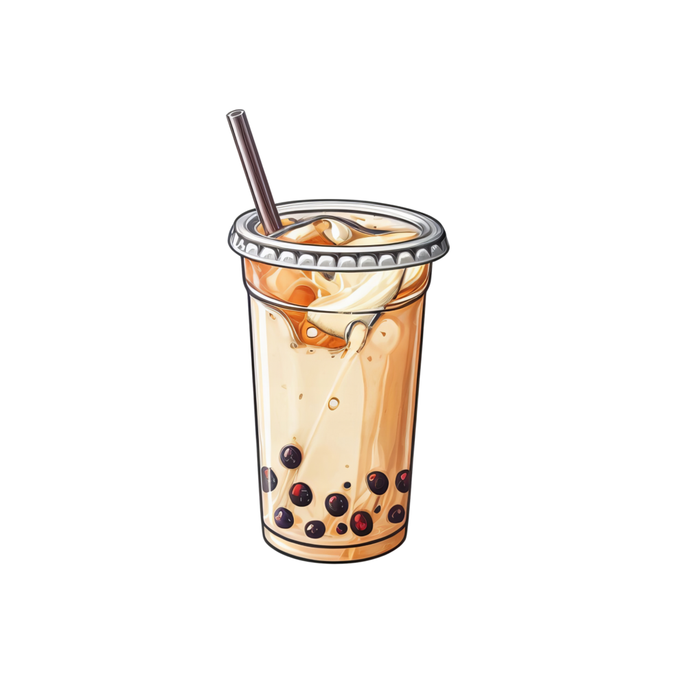 Bubble tea enamel pin png