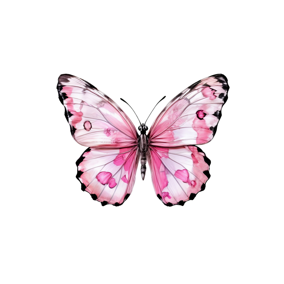 A pink butterfly on a black background png