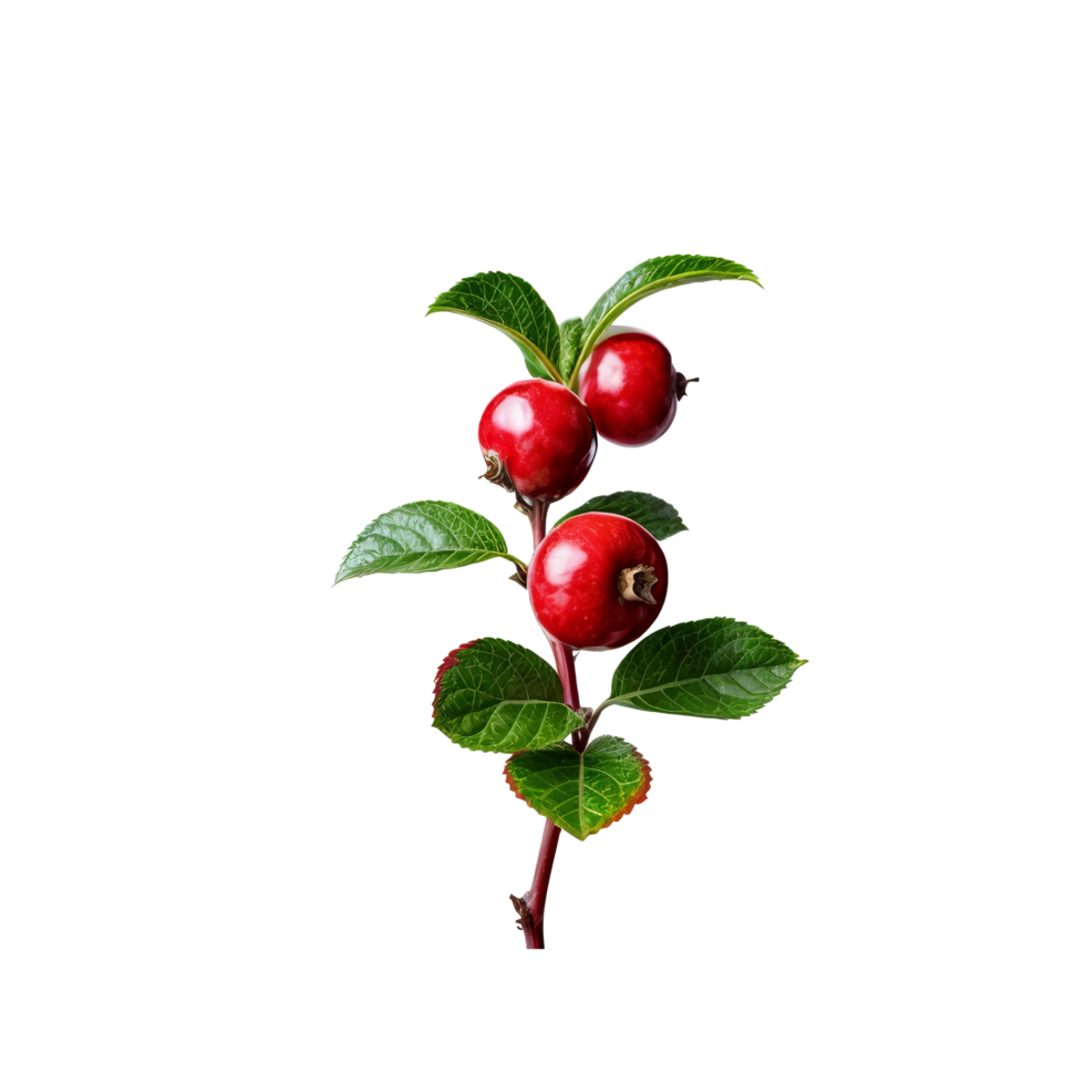 A branch of red berries on a black background png