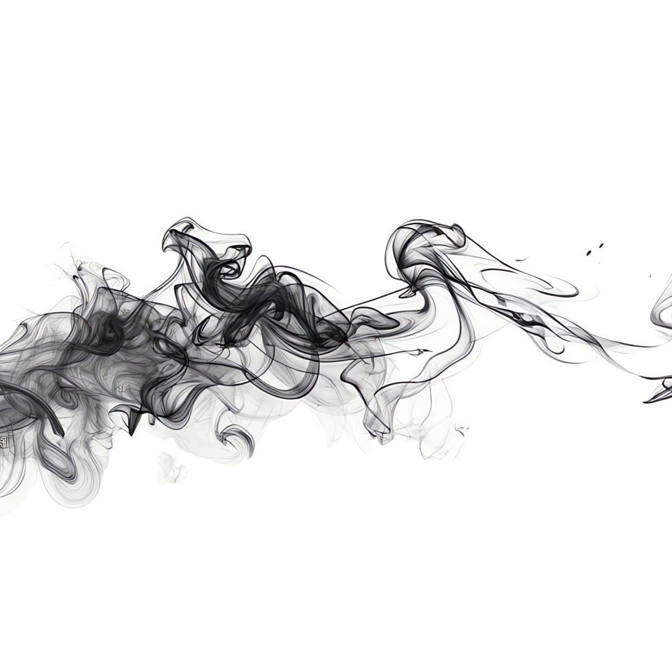 Smoke is moving in the air on a black background png