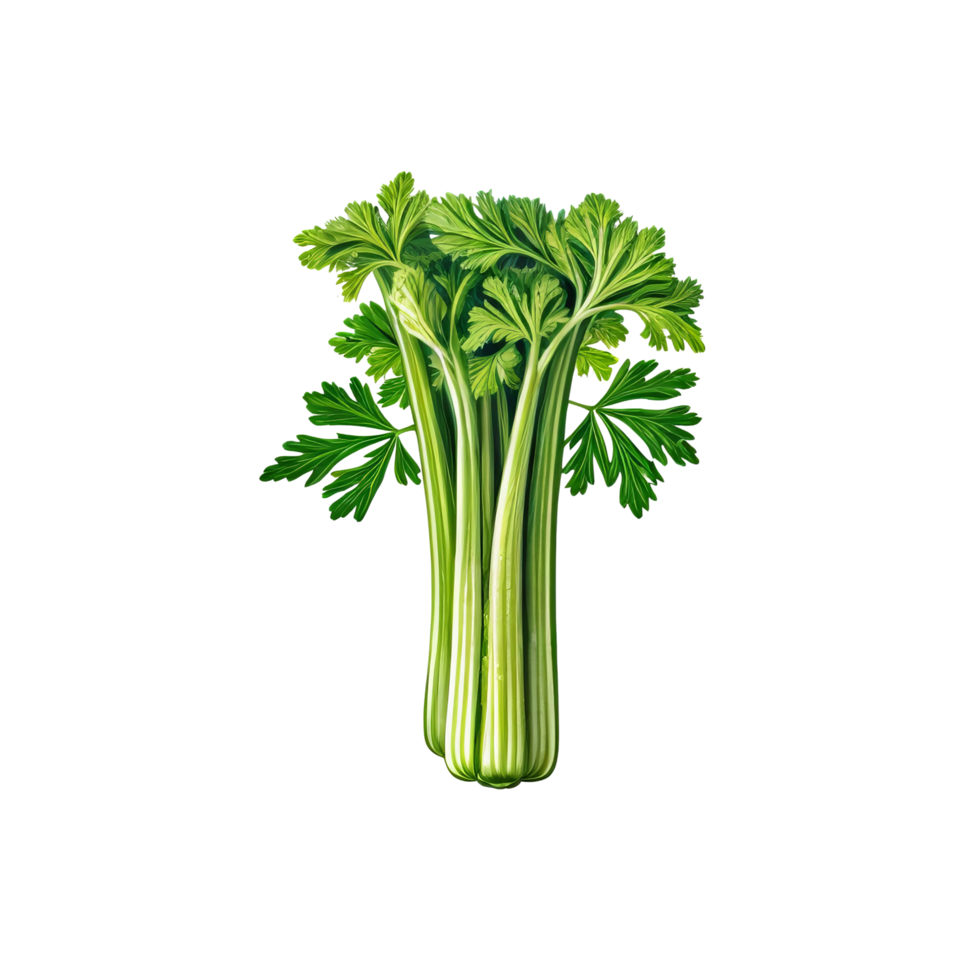 A bunch of celery on a black background png