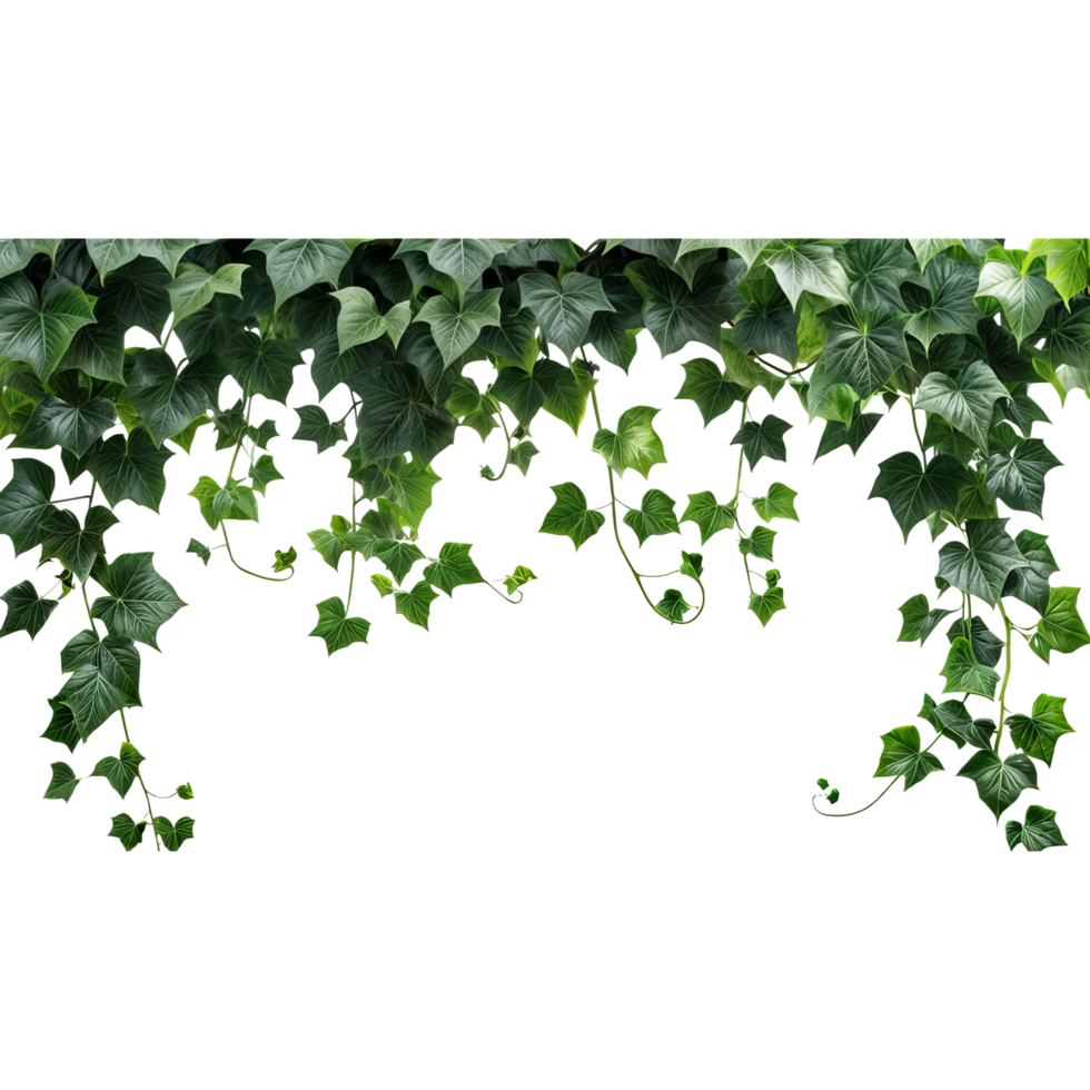 A green ivy vine hanging from a black background png