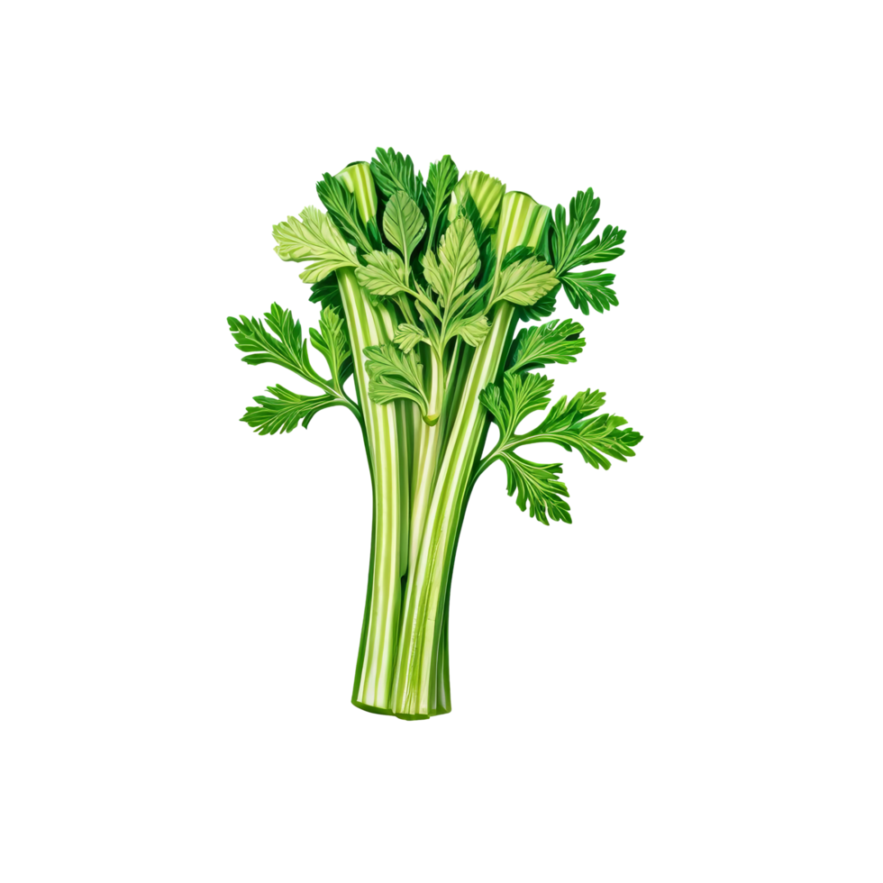 A bunch of celery on a black background png