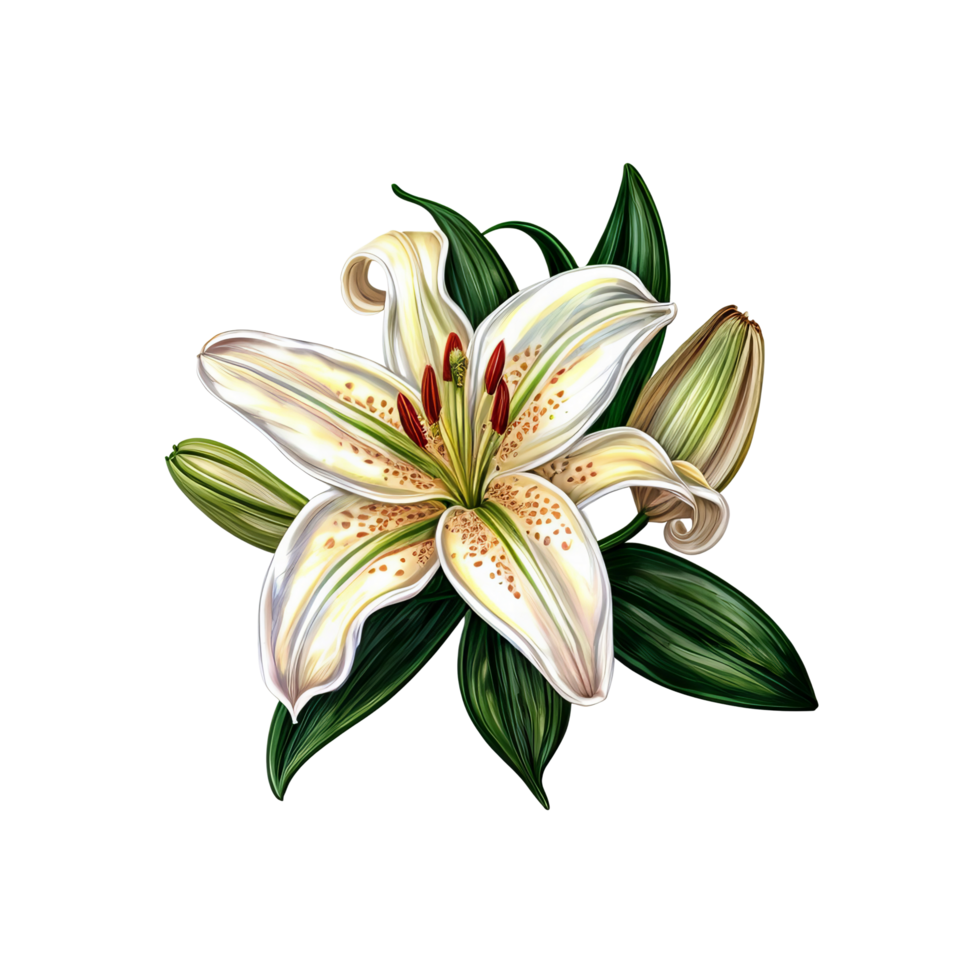 White lily on black background png