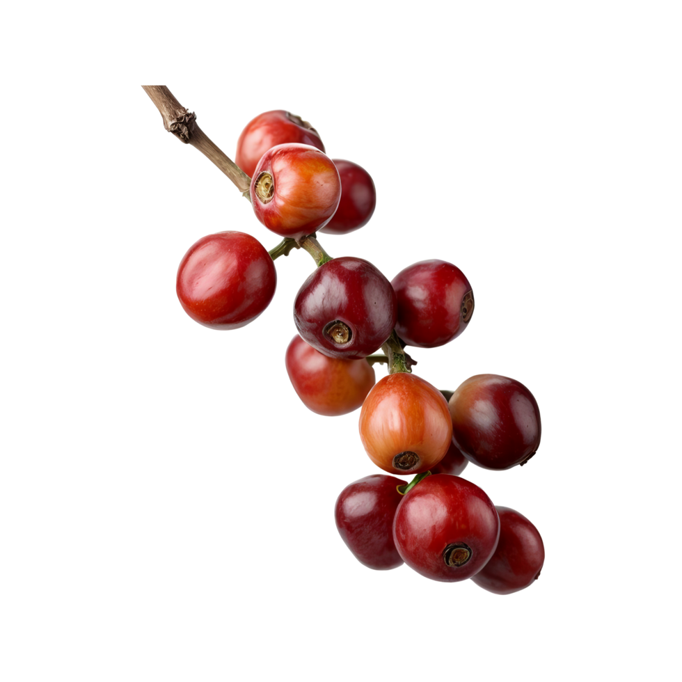 A bunch of coffee beans on a branch png