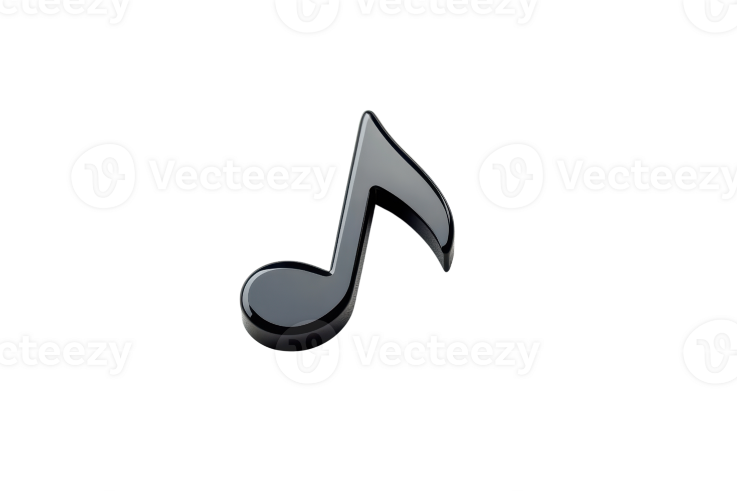 A sleek black musical note icon on a transparent background. symbolizing music and rhythm as a design element for creative projects. png