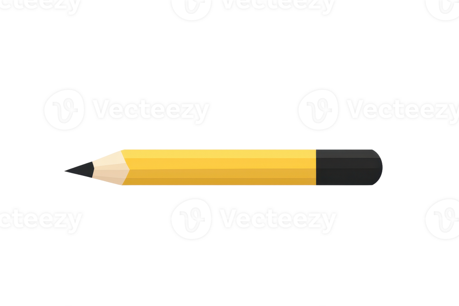 Close-up image of a traditional yellow pencil on a transparent background. showcasing its classic design and sharp graphite tip. png
