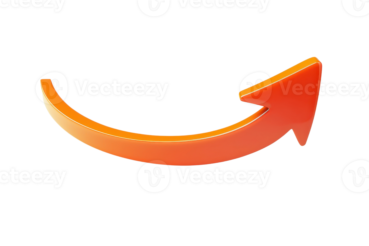 Bright orange upward arrow on a transparent background. symbolizing growth, progress, and positivity. Perfect for business or motivational themes. png