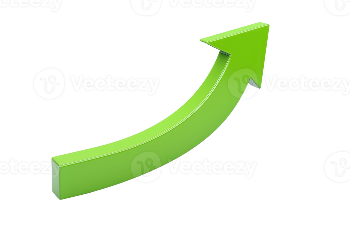 A vibrant green upward arrow symbolizing growth, success, and positive progression. Perfect for business, finance, and achievement themes. png