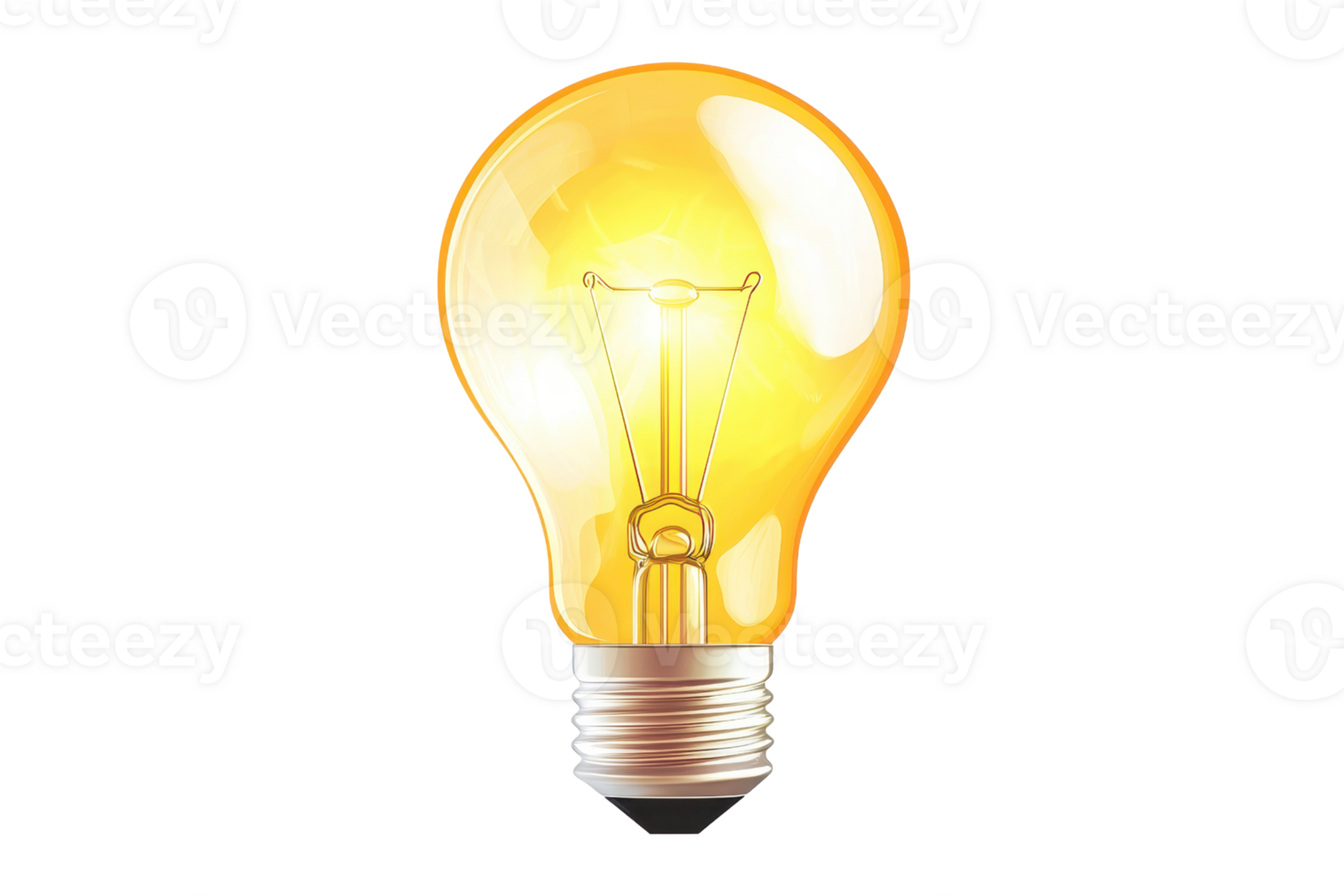 Clear light bulb glowing brightly, symbolizing innovation, creativity, and inspiration against a plain background. Perfect for technology concepts. png