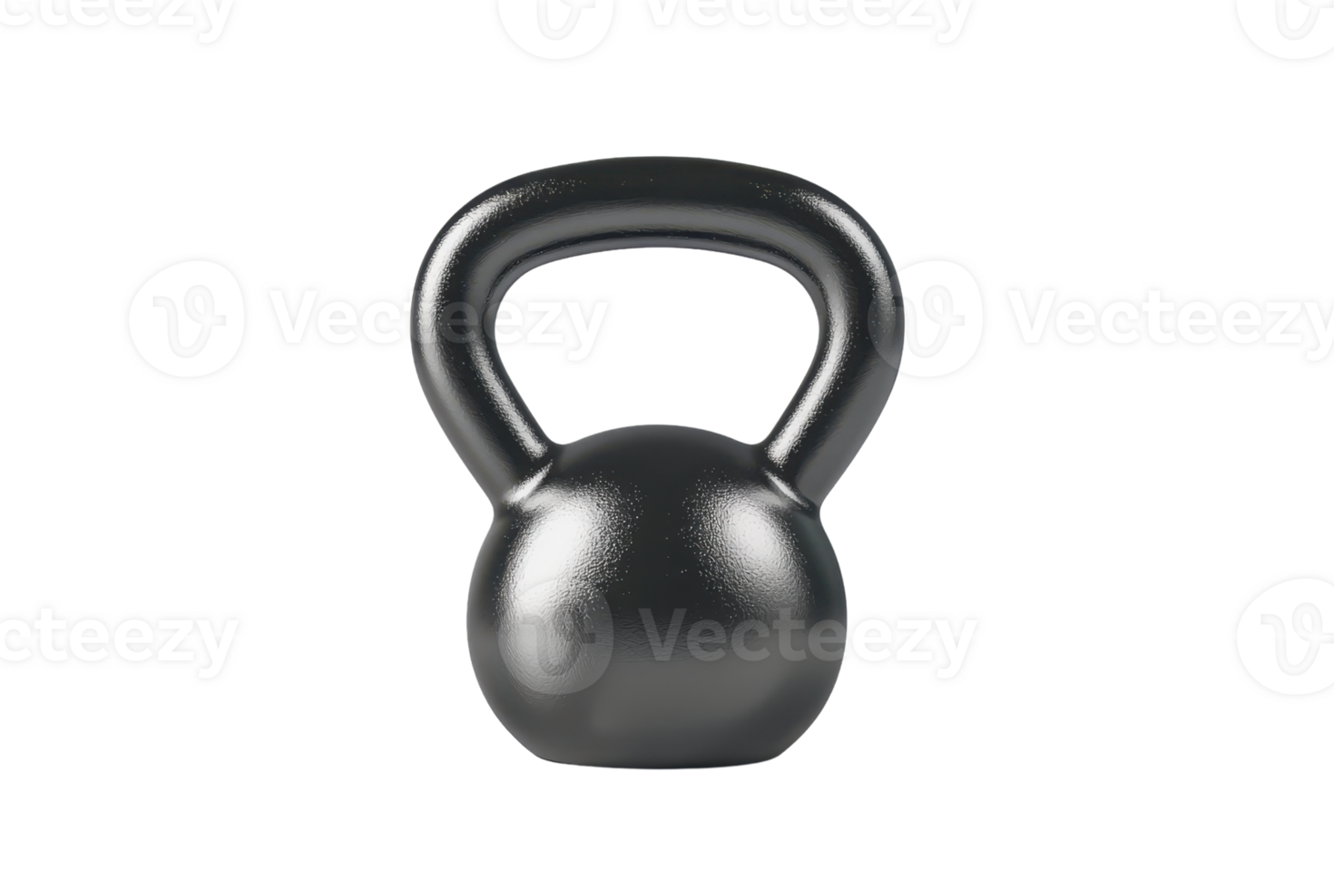 Black kettlebell on a transparent background. perfect for fitness and gym promotion. Ideal for strength training and exercise visuals. png