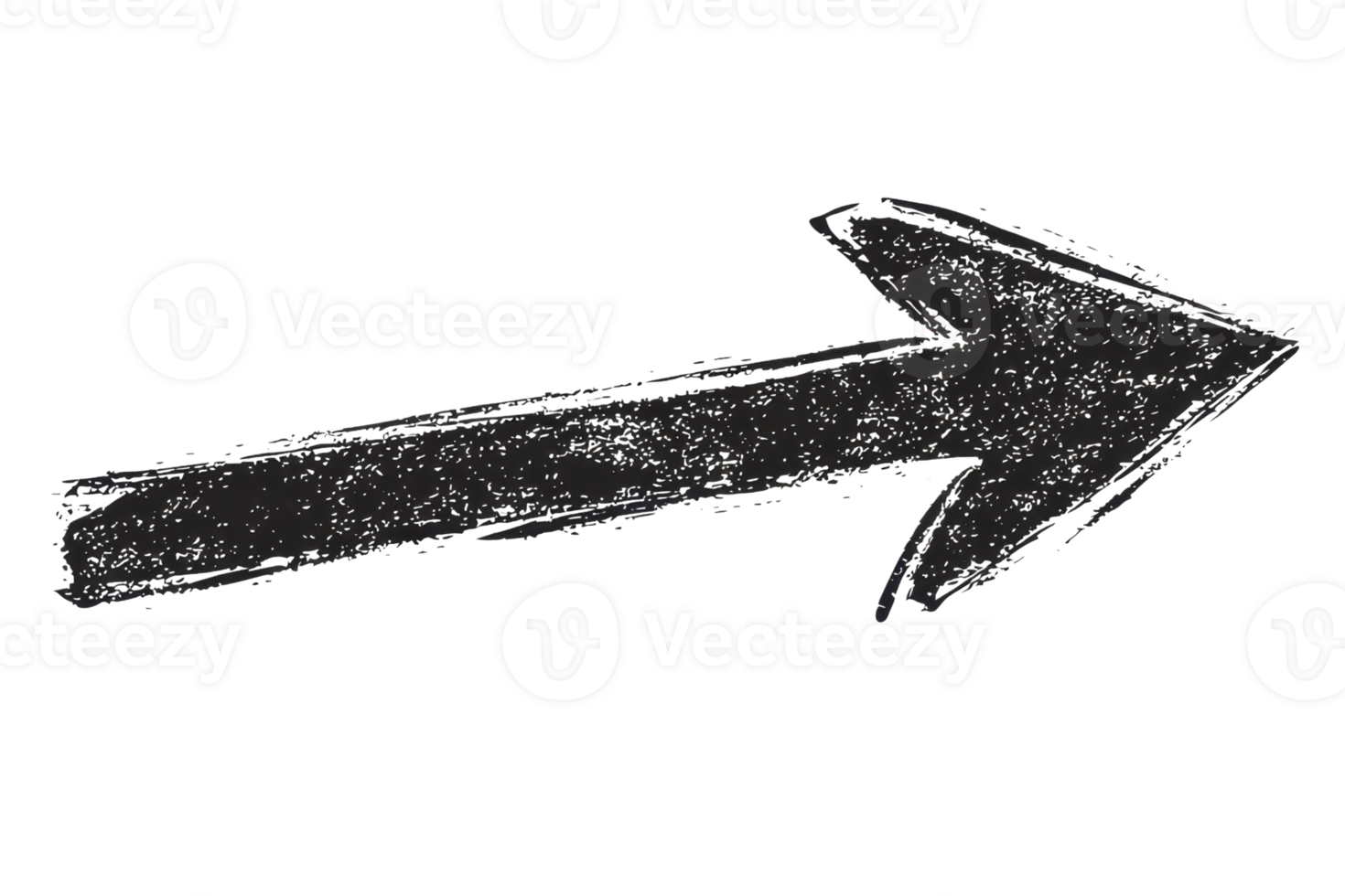 Chalk-drawn arrow on transparent background, perfect for presentations, educational materials, or design projects. png
