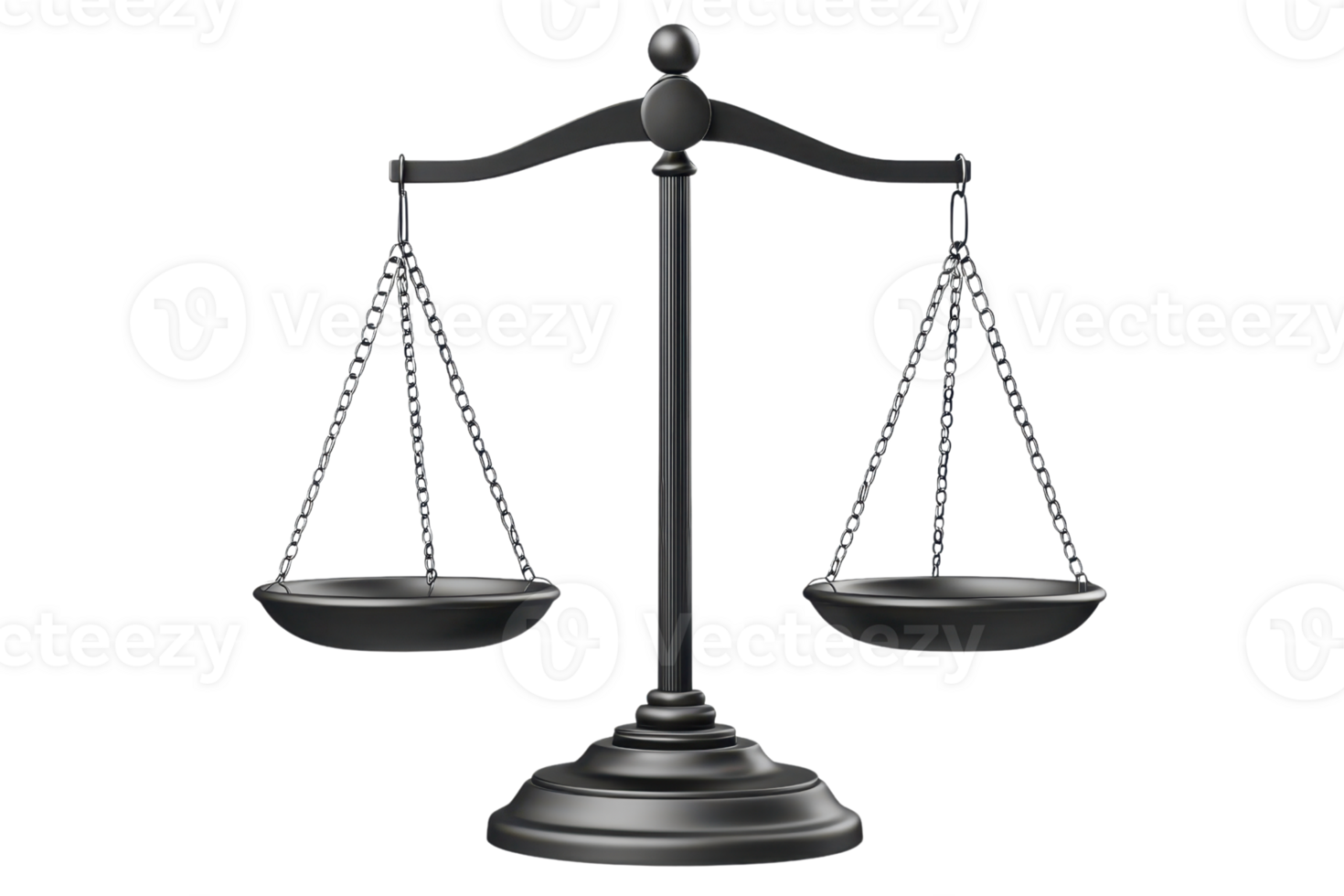 Black balance scale symbolizing justice and fairness in law and order, reflecting equality and impartiality in legal matters. png