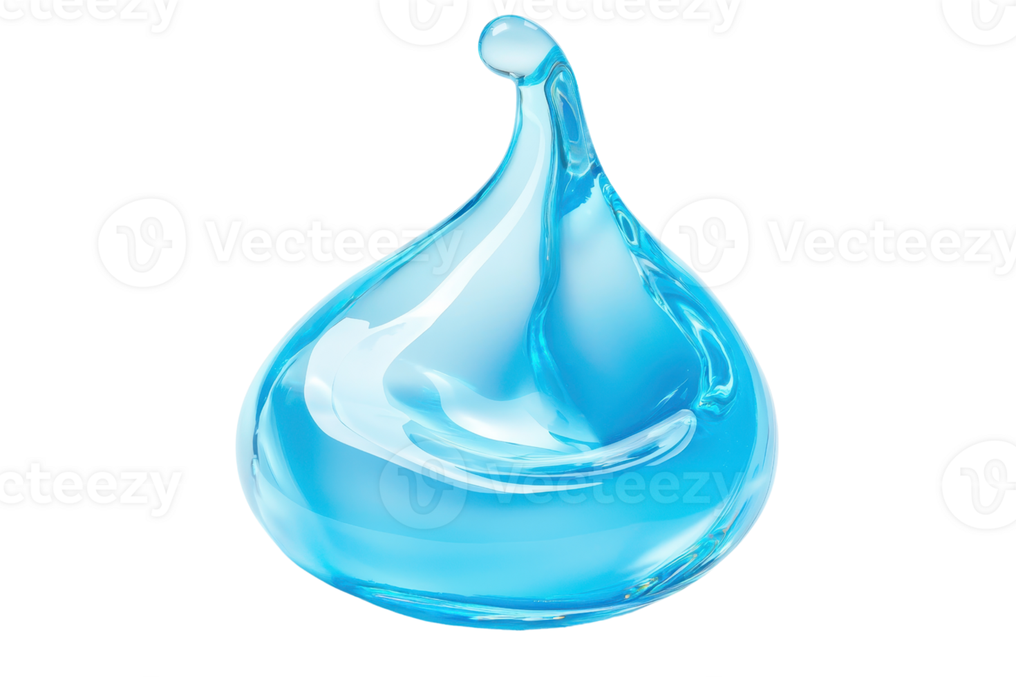 A vibrant splash of glossy blue liquid captured mid-movement against a stark transparent background. showcasing fluid motion and dynamic energy. png