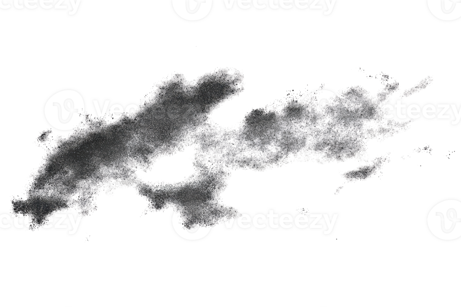 Abstract black ink splash on transparent background. perfect for artistic projects, design elements, or creative expressions in digital art. png