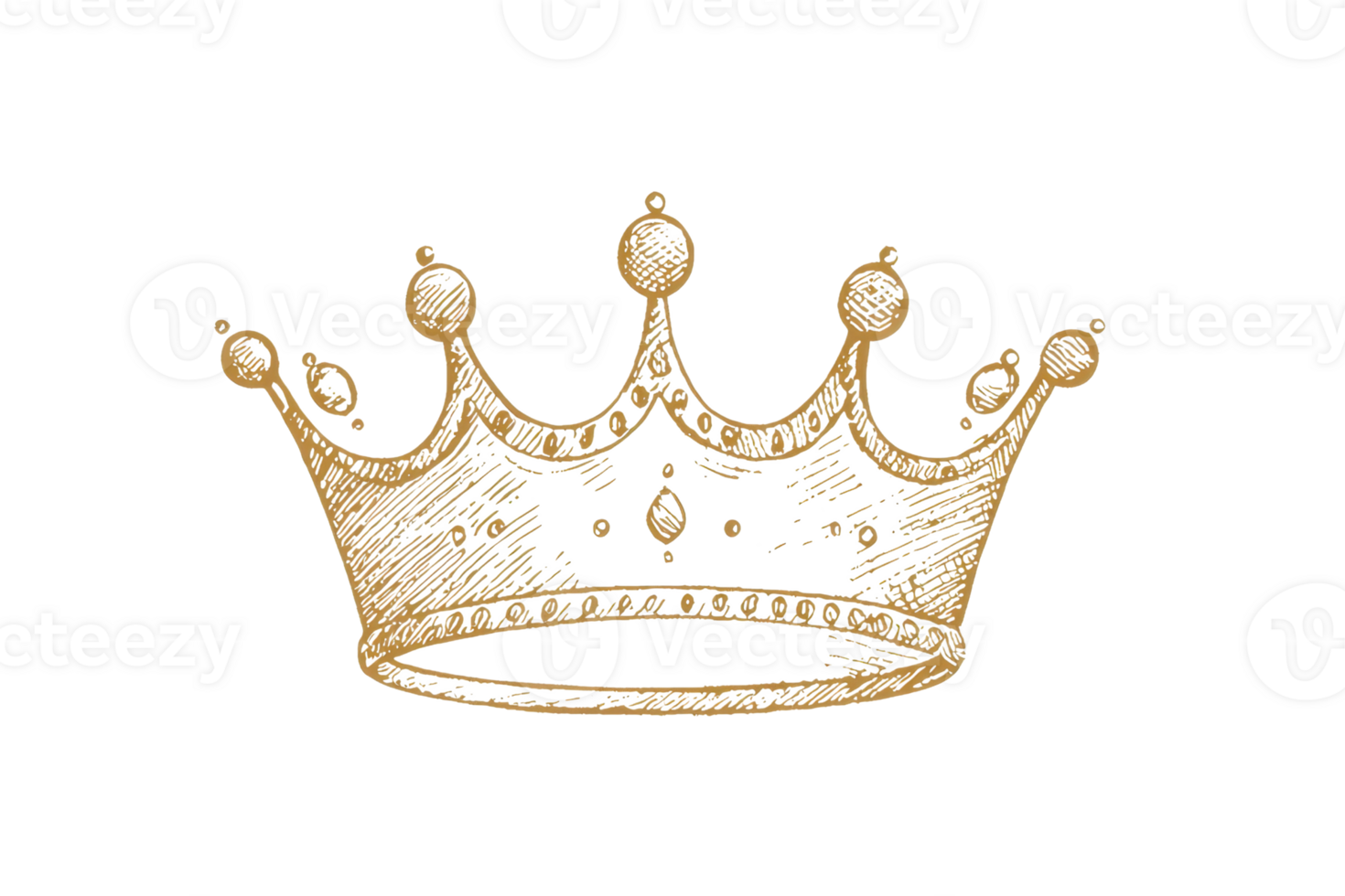 Elegant gold crown illustration showcasing royal elegance and luxury, perfect for themes of nobility, royalty, and prestige. png
