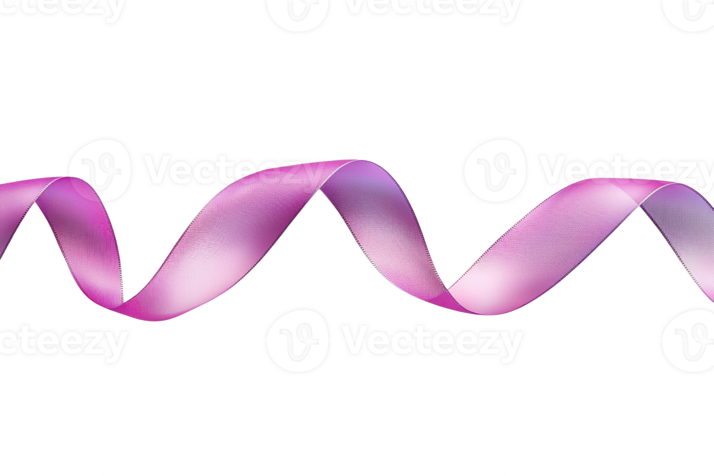 Elegant pink ribbon with a glossy sheen, curling gracefully on a transparent background. perfect for celebrations and gift wrapping. png