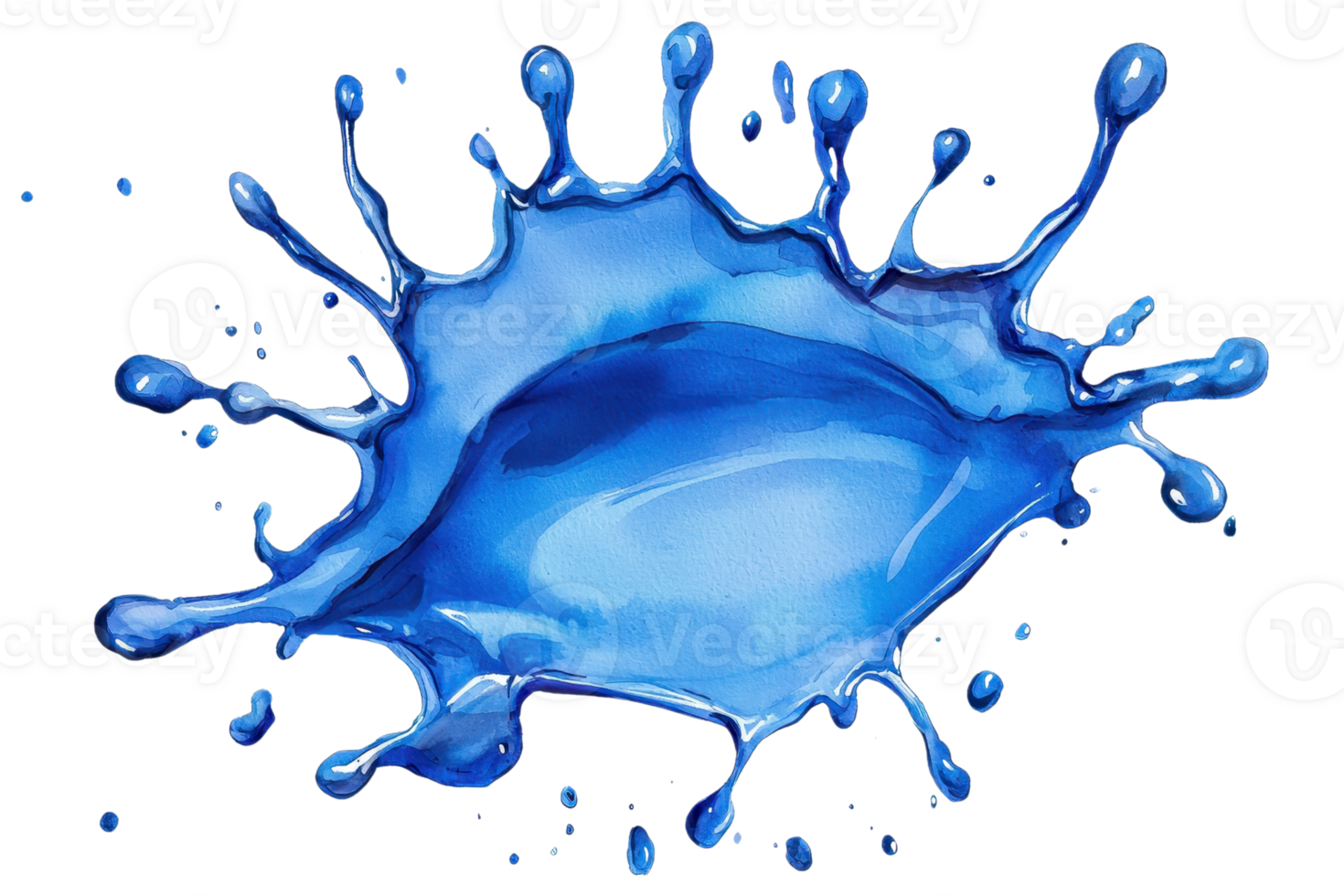 Dynamic blue paint splash isolated on transparent background. capturing the energy and fluidity of color in motion, perfect for creative projects. png