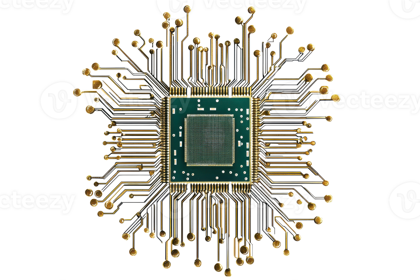 avvicinamento di un' microchip con intricato circuiti, che rappresentano Avanzate tecnologia e innovazione nel elettronica e informatica. png