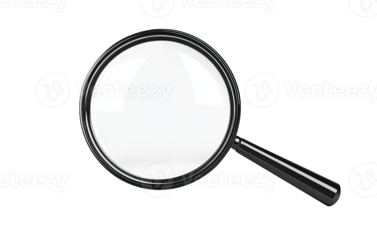 High-resolution image of a clear magnifying glass isolated on a transparent background. ideal for search, research, and visibility concepts. png