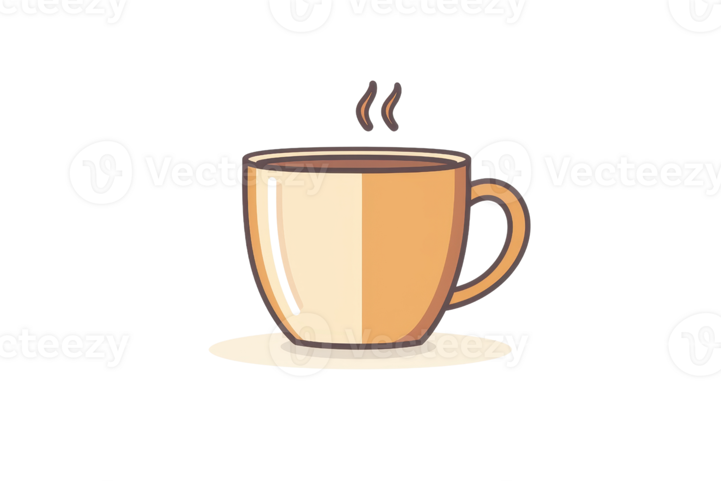 Illustration of a steaming coffee cup in a minimalist style. Perfect for cafes, kitchen decor, or coffee-themed designs. png